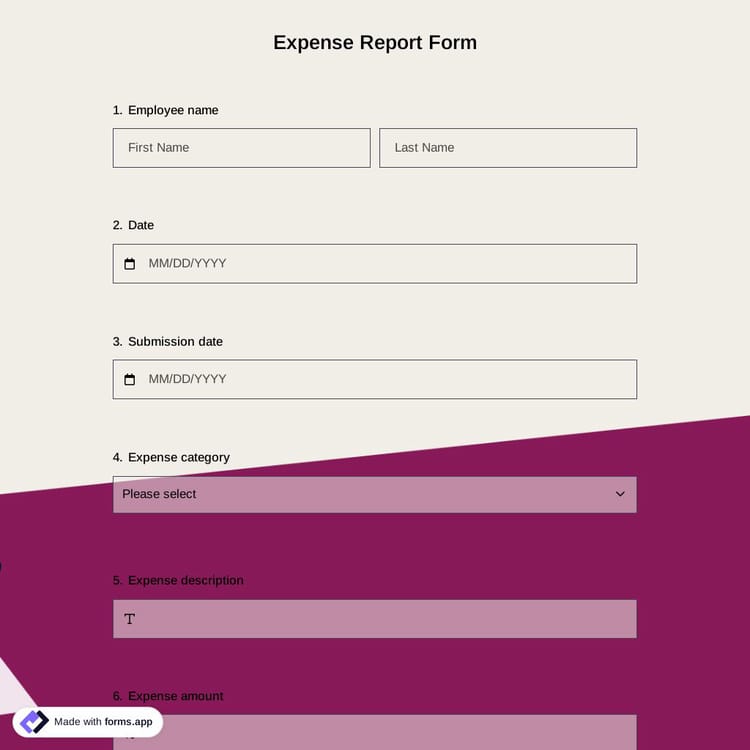 Expense Report Form