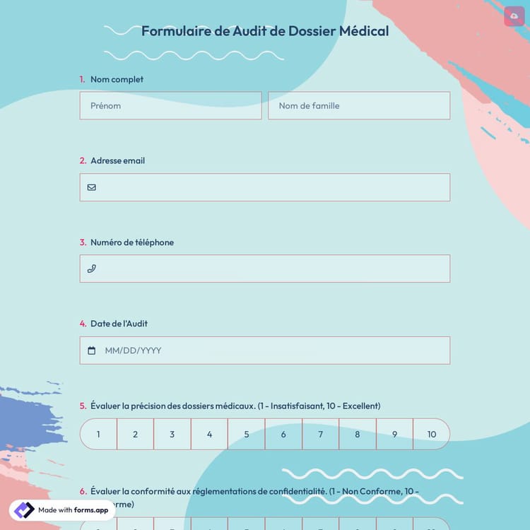 Formulaire de Audit de Dossier Médical