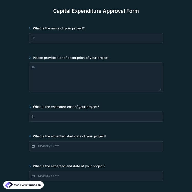 Capital Expenditure Approval Form