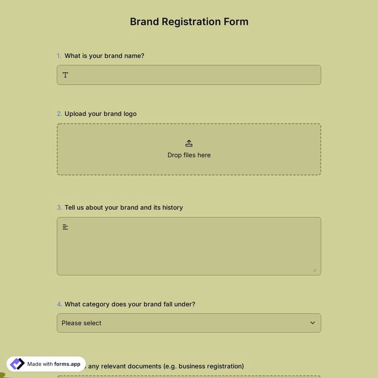 Brand Registration Form