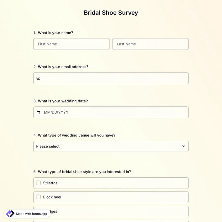 Bridal Shoe Survey