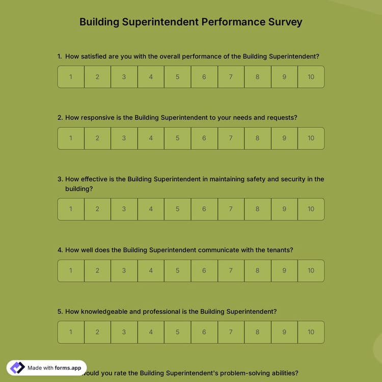 Building Superintendent Performance Survey