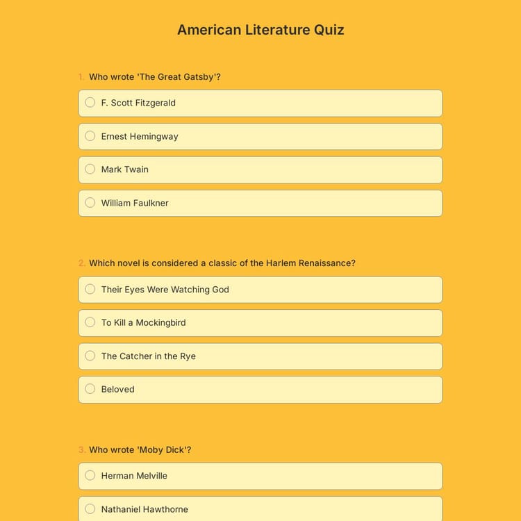American Literature Quiz