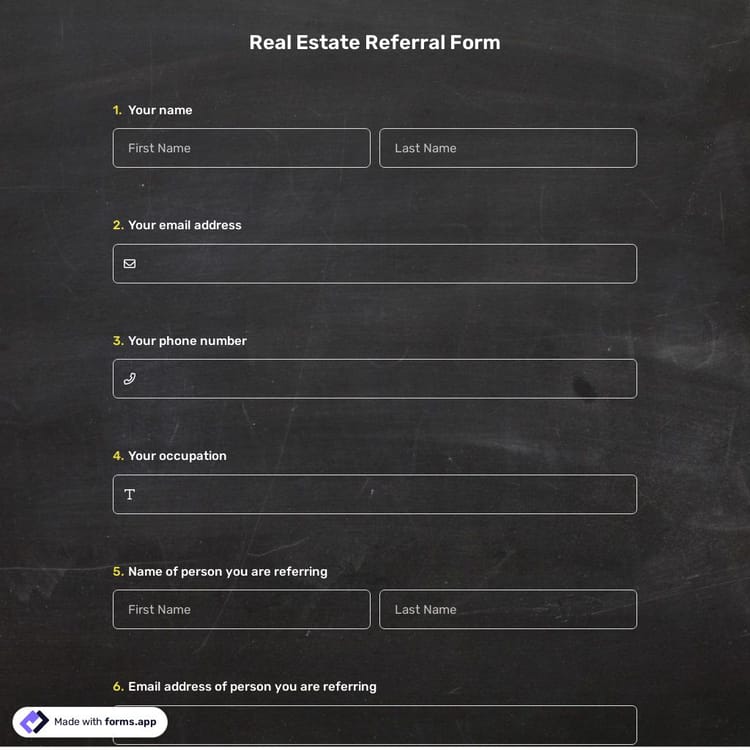 Real Estate Referral Form