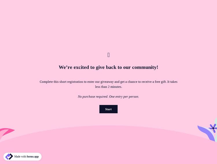 Giveaway Registration Form