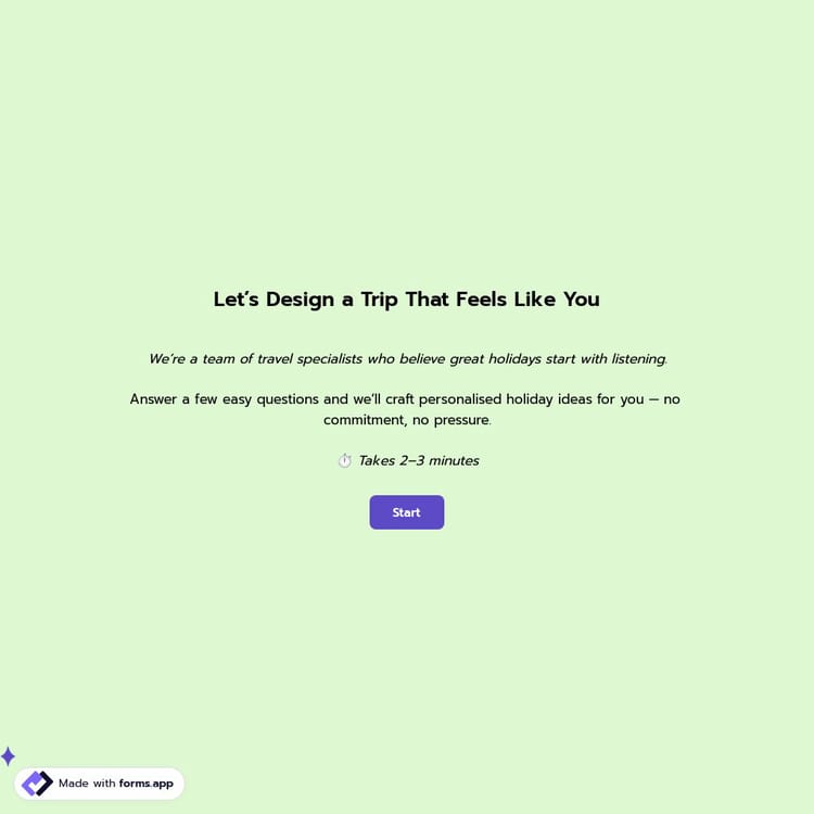 Holiday Enquiry Form